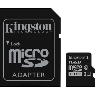 Картка пам'яті micro SDHC 16 GB Kingston (class 10) (UHS-1) (С АДАПТЕРОМ) - Інтернет-магазин спільних покупок ToGether