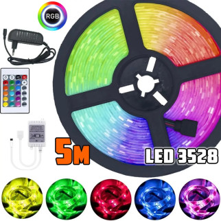 Світлодіодна стрічка багатобарвна 3528 RGB 5 м Led з пультом - Інтернет-магазин спільних покупок ToGether