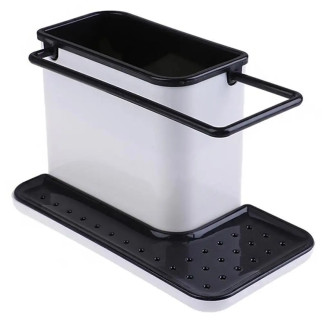 Кухонний пластиковий органайзер на мийку Daily Use 3 в 1 Біло-чорний Органайзер на кухню - Інтернет-магазин спільних покупок ToGether