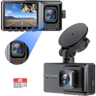 Відеореєстратор Подвійний 1080P FHD для автомобіля з SD-картою обсягом 32 ГБ, супернічне бачення, - Інтернет-магазин спільних покупок ToGether