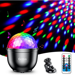 Світний Disco Lights, перезаряджувані Gritin, що обертаються на 360°, що активуються звуком диско-крокові вогні - Інтернет-магазин спільних покупок ToGether