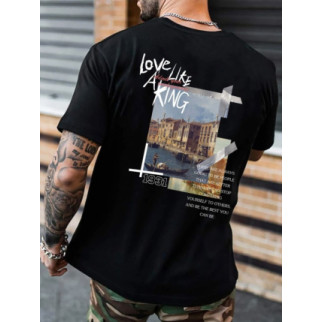 Черная мужская футболка ДТФ.57-089 - Інтернет-магазин спільних покупок ToGether