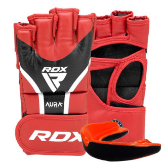 Рукавиці для ММА RDX AURA PLUS T-17 Red/Black M (капа у комплекті) - Інтернет-магазин спільних покупок ToGether