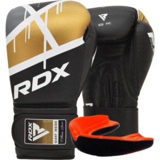 Боксерські рукавиці RDX F7 Ego Black Golden 10 унцій (капа в комплекті) - Інтернет-магазин спільних покупок ToGether
