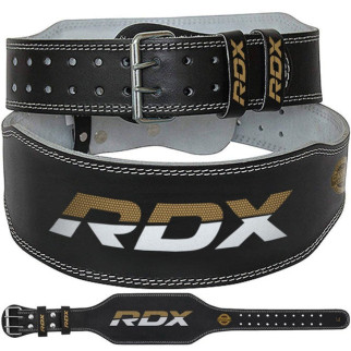 Пояс для важкої атлетики RDX 6 шкіряний Black Gold 2XL - Інтернет-магазин спільних покупок ToGether