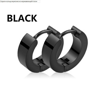 Сережки чорні чоловічі на одне вухо в готичному або панк стилі нержавіюча сталь 1 сережка 1.3 см - Інтернет-магазин спільних покупок ToGether