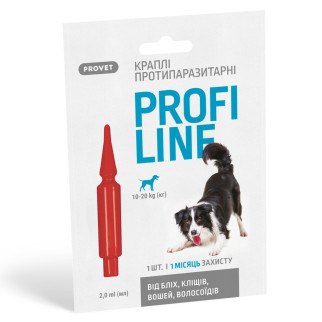 Краплі від бліх, кліщів та вошей Provet Profiline для собак 10-20 кг 1 піп - Інтернет-магазин спільних покупок ToGether