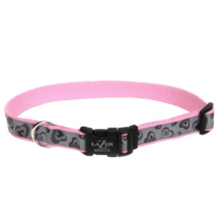 Нашийник світловідбивний для собак Coastal Lazer Brite Reflective Collar, 30-46 см, рожеві серця - Інтернет-магазин спільних покупок ToGether
