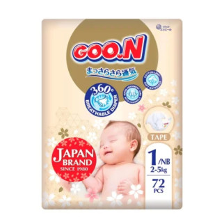 Підгузки GOO.N Premium Soft для немовлят до 5 кг (1(NB), на липучках, унісекс, 72 шт.) - Інтернет-магазин спільних покупок ToGether