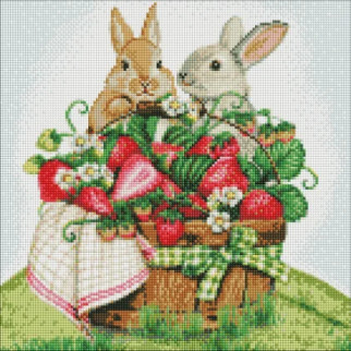 Алмазна мозаїка "Кролики на пікніку" 40х40см, в термопакеті, ТМ Ідейка, Україна - Інтернет-магазин спільних покупок ToGether
