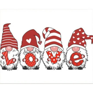 Алмазна мозаїка Gnomes  with  love lettering 40х50см квадратне каміння-стрази , на підрамнику, термопакет, ТМ Стратег, Україна - Інтернет-магазин спільних покупок ToGether