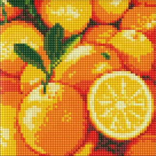 Алмазна мозаїка без підрамника "Соковитий апельсин" 20х20см, слюда 28*7*7см, ТМ Ідейка, Україна - Інтернет-магазин спільних покупок ToGether