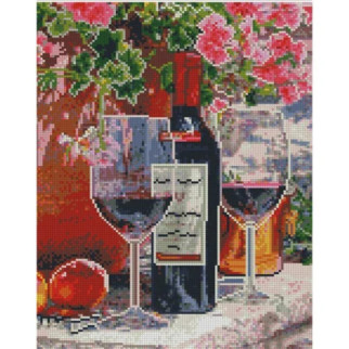 Алмазна мозаїка Червоне вино в бокалах на рамці розміром 30х40см, термопакет, ТМ Strateg, Україна - Інтернет-магазин спільних покупок ToGether