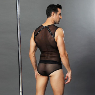 Чоловічий еротичний костюм "Романтичний Стівен" One Size Black: напівпрозорі трусики і маєчка - Інтернет-магазин спільних покупок ToGether