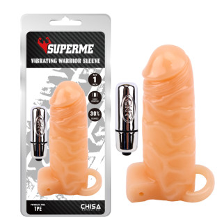 Насадка з вібро беж Chisa Superme Vibrating Warrior Sleeve - Інтернет-магазин спільних покупок ToGether