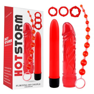 Набір Chisa Hotstorm Flirting of Couple, Червоний, Насадка 21 см* Φ4 см( Вібратор) 27,5 см*Φ2,5 см - Інтернет-магазин спільних покупок ToGether