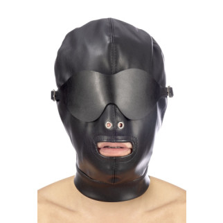 Капюшон для БДСМ зі знімною маскою Fetish Tentation BDSM hood in leatherette with removable mask - Інтернет-магазин спільних покупок ToGether