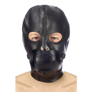 Капюшон з кляпом для БДСМ Fetish Tentation BDSM hood in leatherette with removable gag - Інтернет-магазин спільних покупок ToGether