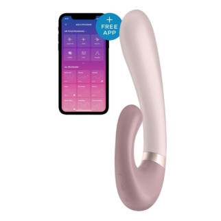  Подвійний смарт вібратор із функцією нагріву Satisfyer Heat Wave Connect App Mauve - Інтернет-магазин спільних покупок ToGether