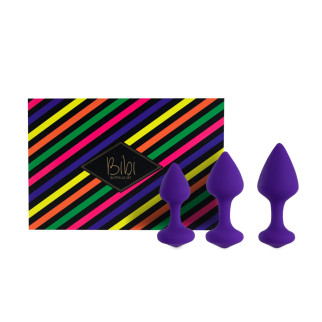 Набір силіконових анальних пробок FeelzToys - Bibi Butt Plug Set 3 pcs Purple - Інтернет-магазин спільних покупок ToGether