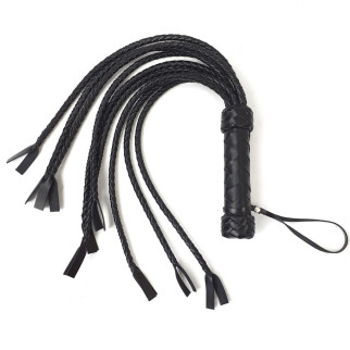 Флогер Кішка, 9 плетених хвостів по 50 см, колір чорний - Інтернет-магазин спільних покупок ToGether