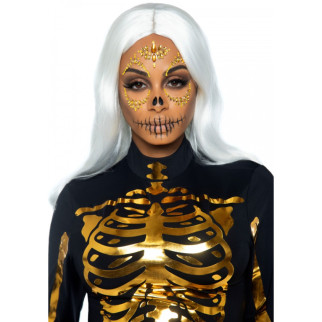 Маска скелета зі страз і блискучого каміння Leg Avenue золота - Інтернет-магазин спільних покупок ToGether