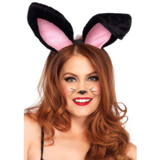 Вушки кролика One Size Plush Bunny Rabbit Ears Headband від Leg Avenue, рожево-чорні - Інтернет-магазин спільних покупок ToGether