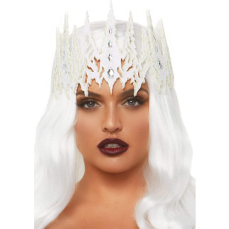 Корона із кристалами Glitter Die Cut Jeweled Crown від Leg Avenue, біла - Інтернет-магазин спільних покупок ToGether