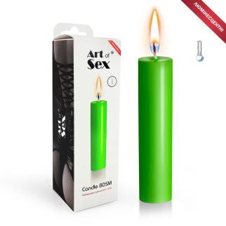 Зелена воскова свічка Art of Sex size M 15 см низькотемпературна, люмінесцентна - Інтернет-магазин спільних покупок ToGether
