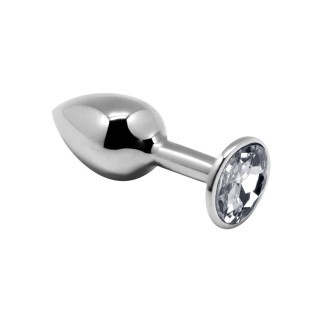 Металева анальна пробка з кристалом Alive Mini Metal Butt Plug White M - Інтернет-магазин спільних покупок ToGether