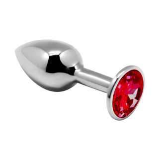 Металева анальна пробка з кристалом Alive Mini Metal Butt Plug Red L - Інтернет-магазин спільних покупок ToGether