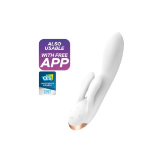 Смарт вібратор-кролик із подвійним відростком Satisfyer Double Flex White - Інтернет-магазин спільних покупок ToGether