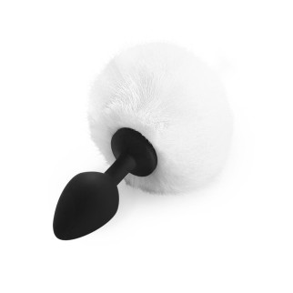 Силіконова анальна пробка М Art of Sex - Silicone Bunny Tails Butt plug White, діаметр 3,5 см - Інтернет-магазин спільних покупок ToGether