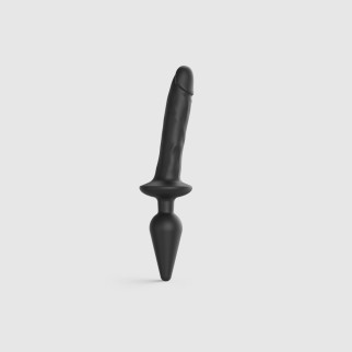 Анальна пробка з дилдо 2в1 Strap-On-Me SWITCH PLUG-IN REALISTIC DILDO Black L, діаметр 4,5/3,4 см - Інтернет-магазин спільних покупок ToGether