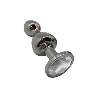 Металева анальна пробка Wooomy Lollypop Double Ball Metal Plug M, діаметр 3,1 см, довжина 9,4 см - Інтернет-магазин спільних покупок ToGether
