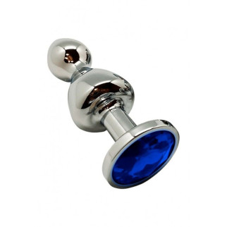 Металева анальна пробка Wooomy Lollypop Double Ball Metal Plug Blue L діаметр 3,5 см, довжина 10,5см - Інтернет-магазин спільних покупок ToGether