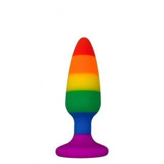 Силіконова анальна пробка Wooomy Hiperloo Silicone Rainbow Plug S, діаметр 2,4 см, довжина 9 см - Інтернет-магазин спільних покупок ToGether