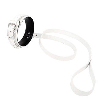 Нашийник з повідцем DS Fetish Collar with leash white - Інтернет-магазин спільних покупок ToGether