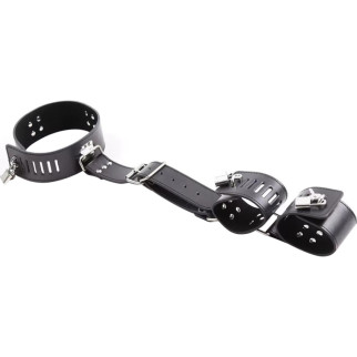 Нашийник з наручниками DS Fetish Collar with handscuff black - Інтернет-магазин спільних покупок ToGether