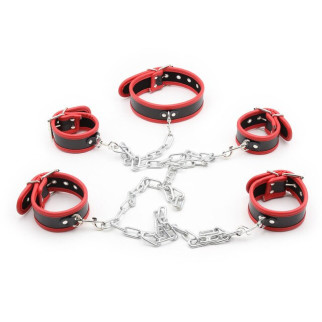 Система фіксації DS Fetish Collar with restraints black/red - Інтернет-магазин спільних покупок ToGether