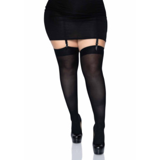 Щільні непрозорі панчохи Leg Avenue Nylon Thigh Highs Black, plus size - Інтернет-магазин спільних покупок ToGether