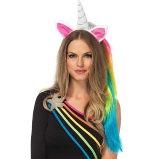 Обруч ріг єдинорога Leg Avenue Magical Unicorn Headband, з райдужною гривою - Інтернет-магазин спільних покупок ToGether