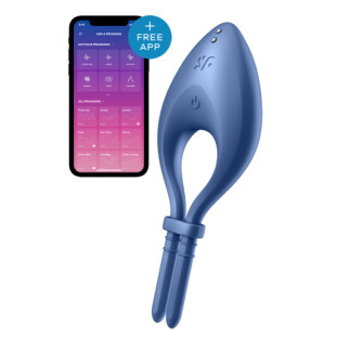 Ерекцинне віброкільце з функцією керування телефоном SATISFYER BULLSEYE BLUE - Інтернет-магазин спільних покупок ToGether