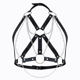 Портупея жіноча Art of Sex - Aiden Leather harness, Чорна L-2XL - Інтернет-магазин спільних покупок ToGether