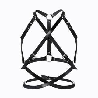 Портупея жіноча Art of Sex - Agnessa Leather harness, Чорний L-2XL - Інтернет-магазин спільних покупок ToGether