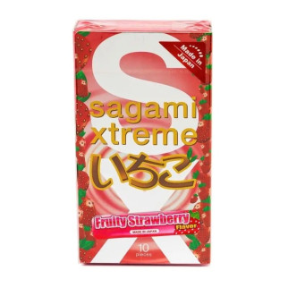 Ультратонкі презервативи із натурального латексу Sagami Xtreme Strawberry, 10 шт, 0,04 мм - Інтернет-магазин спільних покупок ToGether
