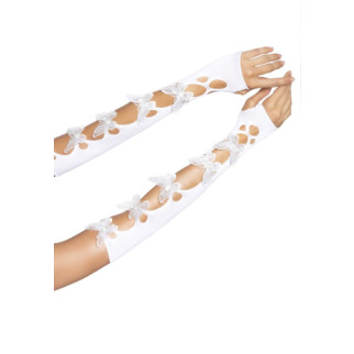 Мітенки Leg Avenue Butterfly applique arm warmers White, метелики	 - Інтернет-магазин спільних покупок ToGether