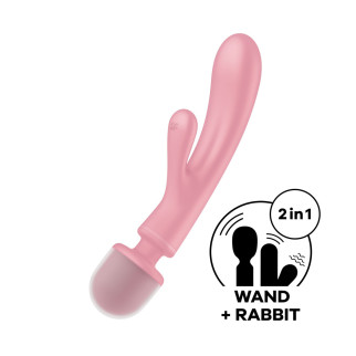 Вібратор-кролик з вібромасажером Satisfyer Triple Lover Pink, 3 мотори - Інтернет-магазин спільних покупок ToGether