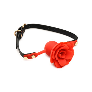 Силіконовий кляп з трояндою Master Series: Blossom Silicone Rose Gag – Red - Інтернет-магазин спільних покупок ToGether