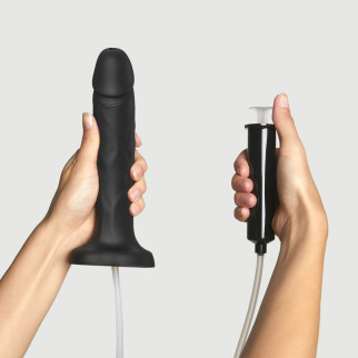 Фалоімітатор, що кінчає Strap-On-Me Squirting Cum Dildo Realistic Black, діам. 3,5 см, силікон - Інтернет-магазин спільних покупок ToGether